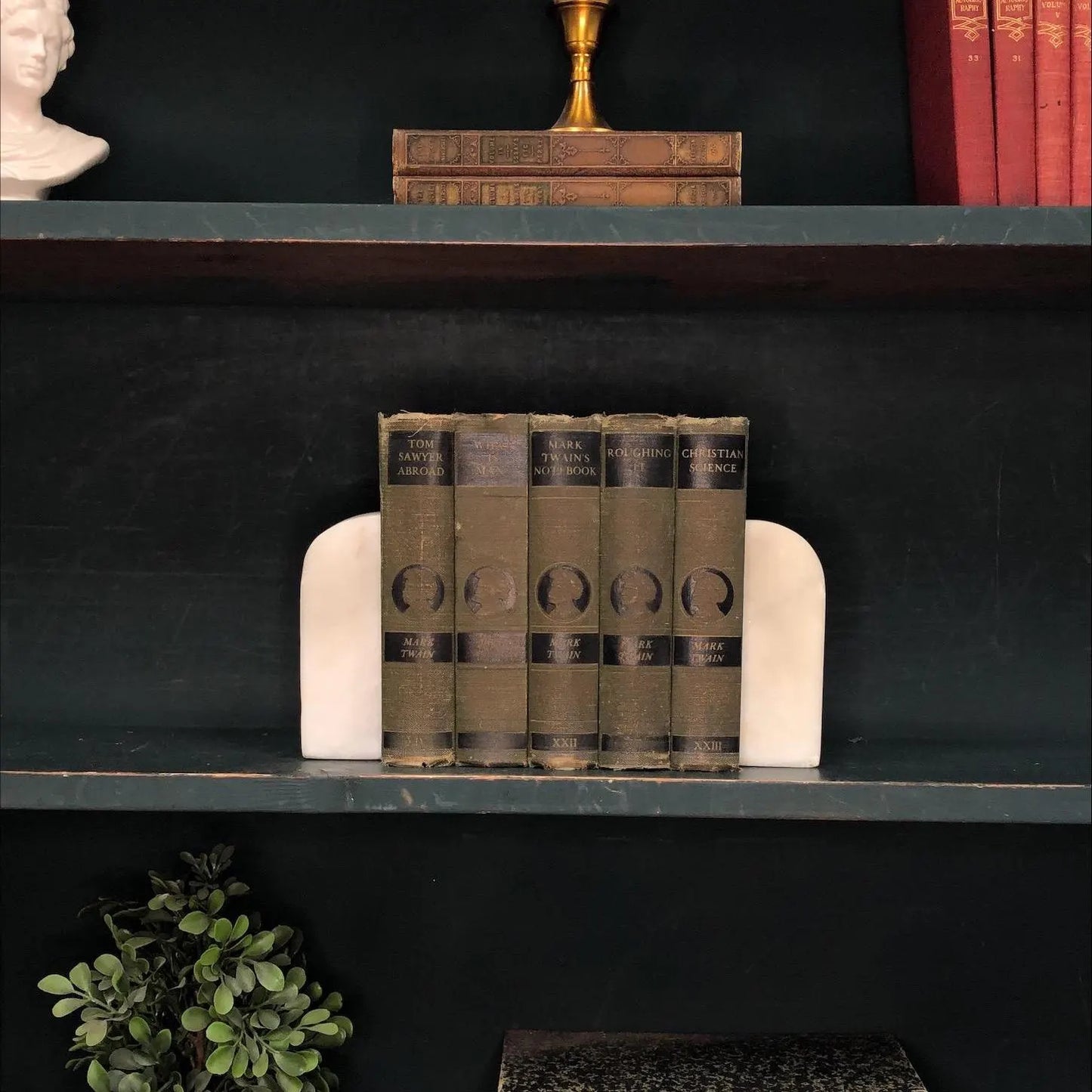 Classic Books by the Foot: Antique Mark Twain Classic American Library Decor, Hardcover Display