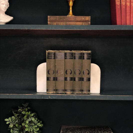 Classic Books by the Foot: Antique Mark Twain Classic American Library Decor, Hardcover Display