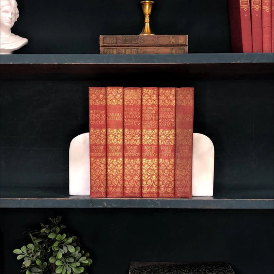 Classic Books by the Foot: Ornate Antique Red and Gold Robert Louis Stevenson Set, Display Hardcovers