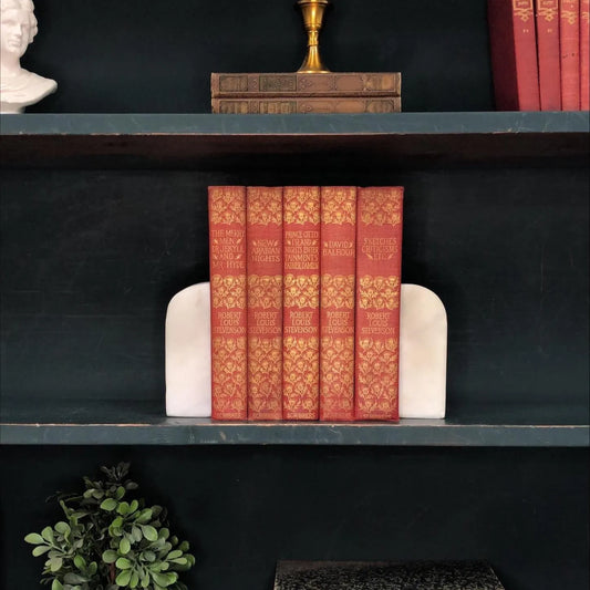 Classic Books by the Foot: Ornate Antique Red and Gold Robert Louis Stevenson Set, Display Hardcovers