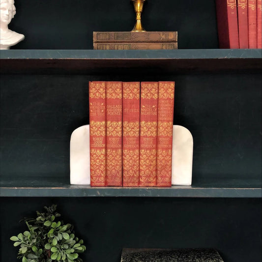 Classic Books by the Foot: Ornate Antique Red and Gold Robert Louis Stevenson Set, Display Hardcovers