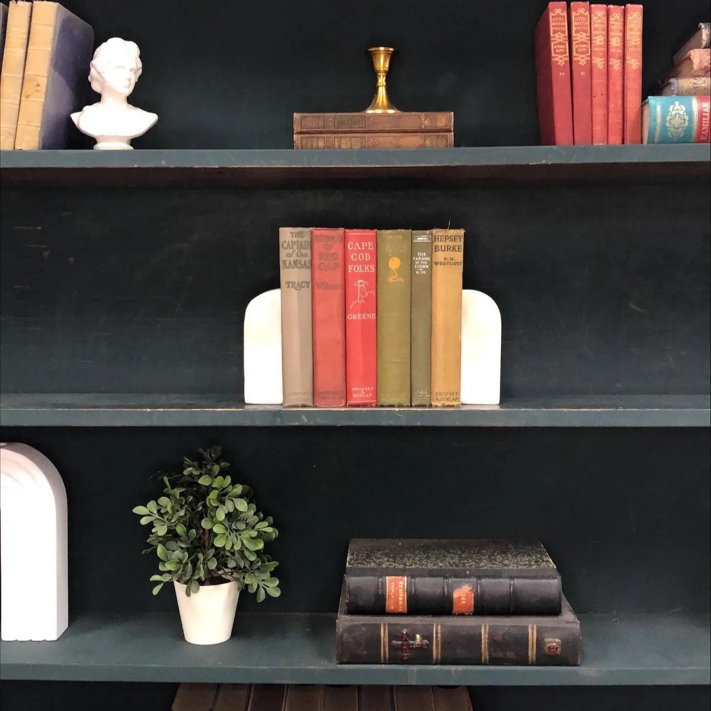 Classic Books by the Foot: Vintage Novel Book Set Rustic Cottage Library Decor, Hardcover Display