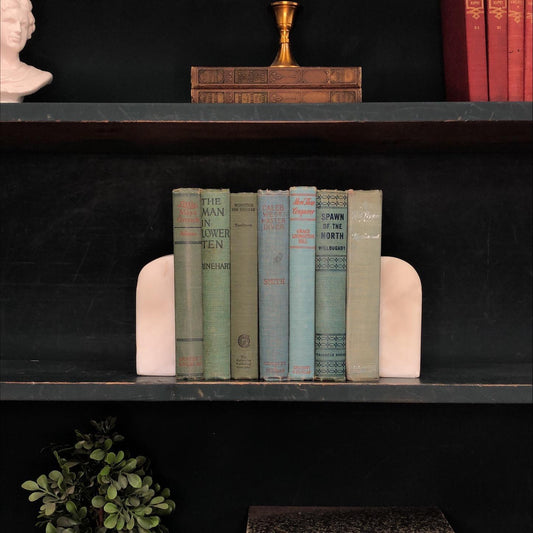 Classic Books by the Foot: Sea Glass Vintage Novel Set Costal Cottage Library Decor, Hardcover Display