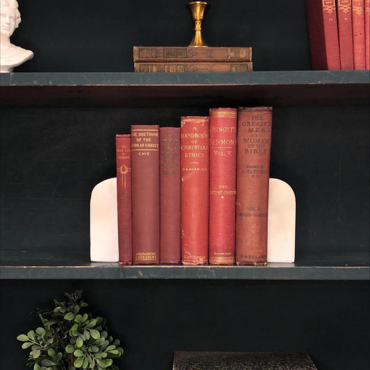 Classic Books by the Foot: Antique Christian Burgundy Book Bundle Victorian Theology Library Decor, Hardcover Display