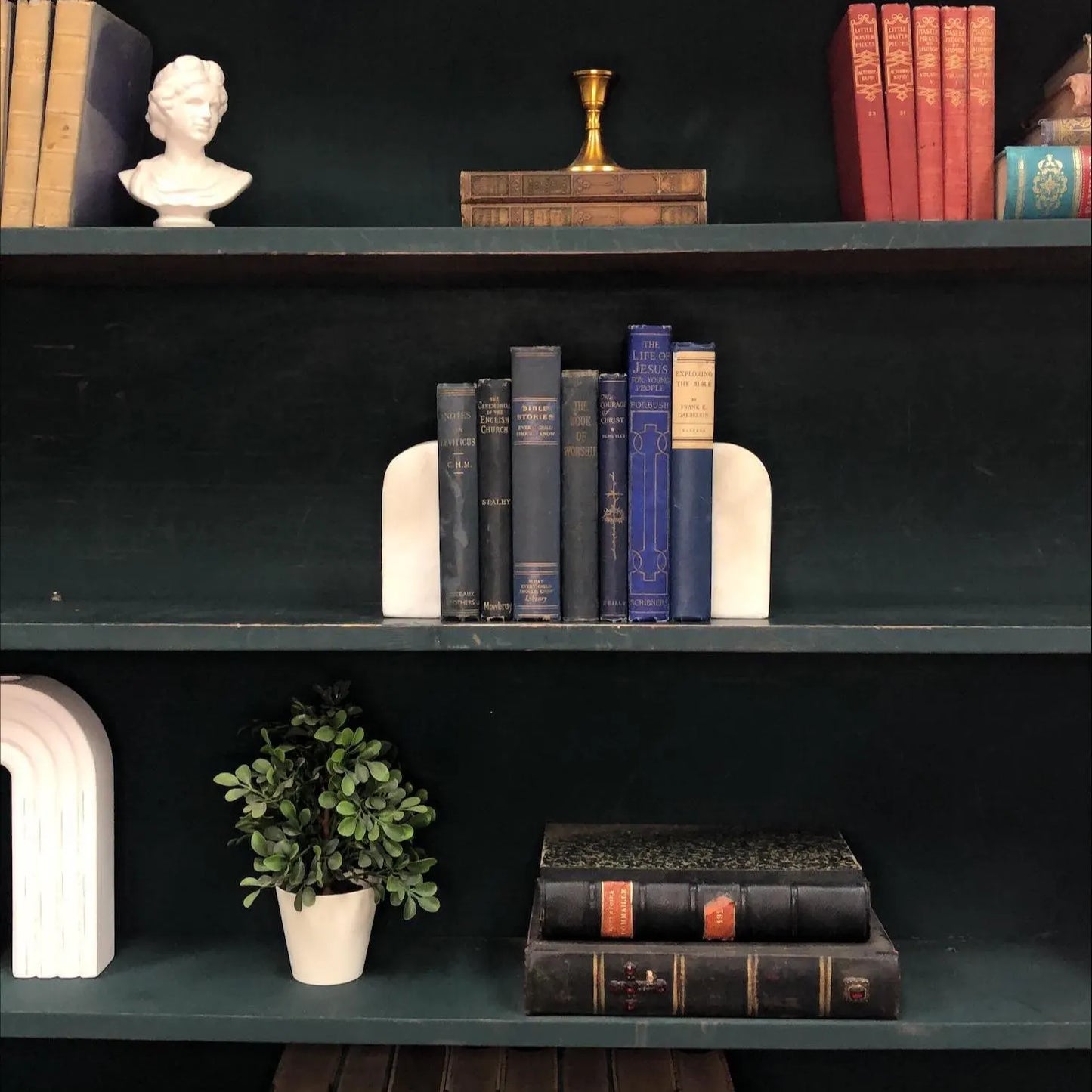 Classic Books by the Foot: Antique Christan Theology Scholar Library Decor, Display Hardcovers