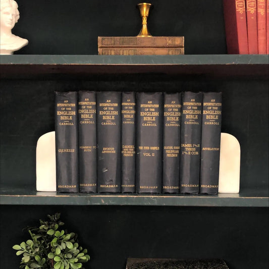 Classic Books by the Foot: Antique Bible Commentary Set B.H Carroll Christian Library Decor, Display Hardcovers