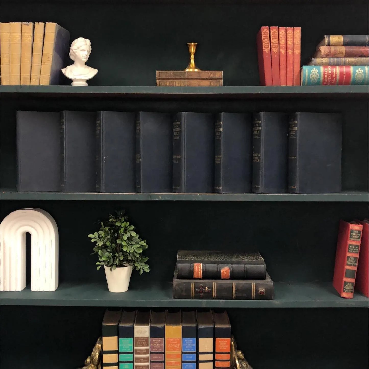 Classic Books by the Foot: Antique Bible Commentary Set B.H Carroll Christian Library Decor, Display Hardcovers