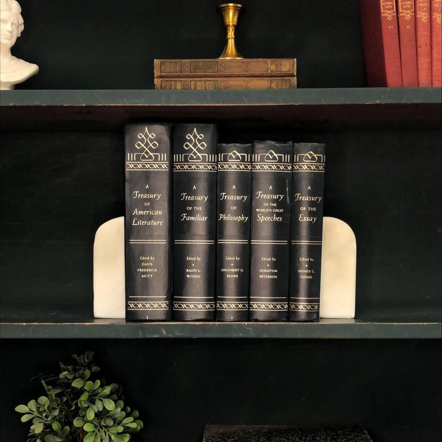 Classic Books by the Foot: Decorative Vintage Black and Gold Intellectual library set, Study Library Decor, Display Hardcovers
