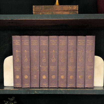 Classic Books by the Foot: Antique Women In All Ages And All Countries Rittenhouse Edition 1908 Purple Moody Library Decor