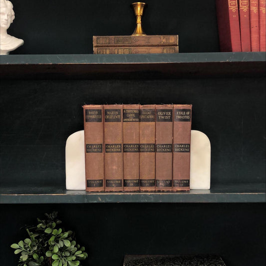 Classic Books by the Foot: Charels Dickens Antique Classic Library Decor, Display Hardcovers