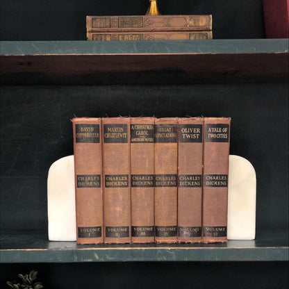 Classic Books by the Foot: Charels Dickens Antique Classic Library Decor, Display Hardcovers