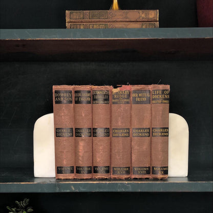 Classic Books by the Foot: Charels Dickens Antique Classic Library Decor, Display Hardcovers