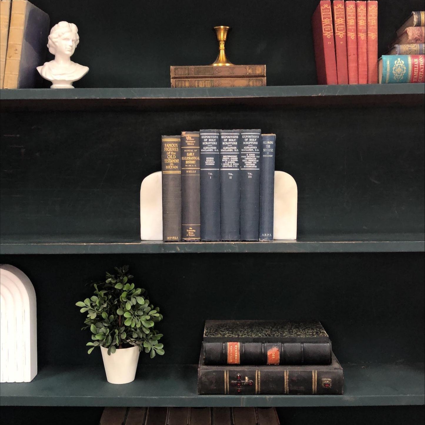 Classic Books by the Foot: Antique Christian Theology Academia Library Decor, Display Hardcovers