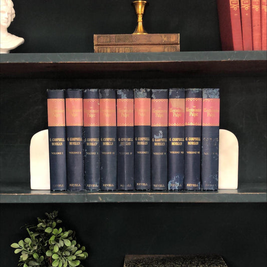 Classic Books by the Foot: Vintage Westminster Pulpit Set G. Campbell Morgan Christian Bible Commentary Library, Display Hardcovers