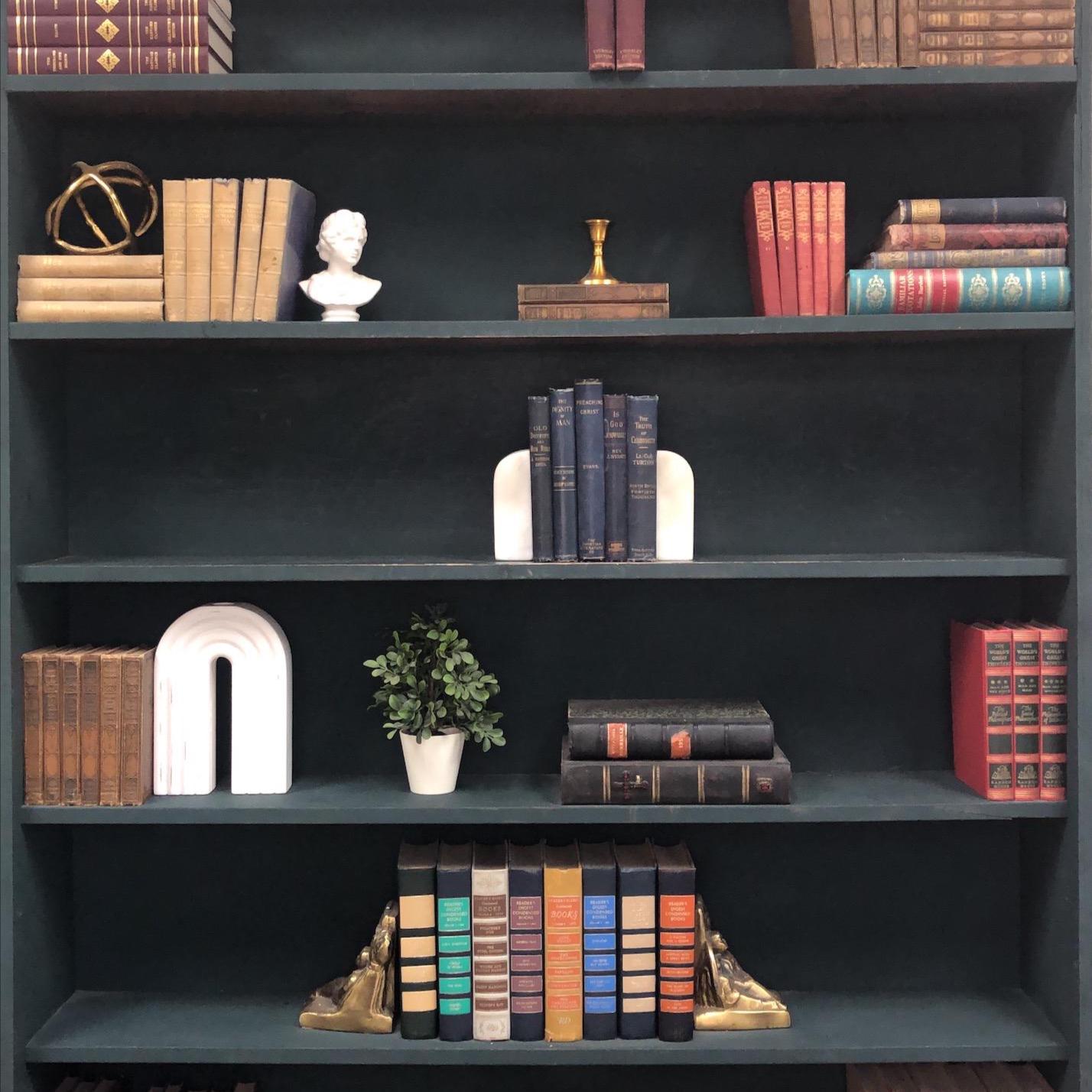 Classic Books by the Foot: Antique Christian Dark Academia Theology Library Decor, Display Hardcovers