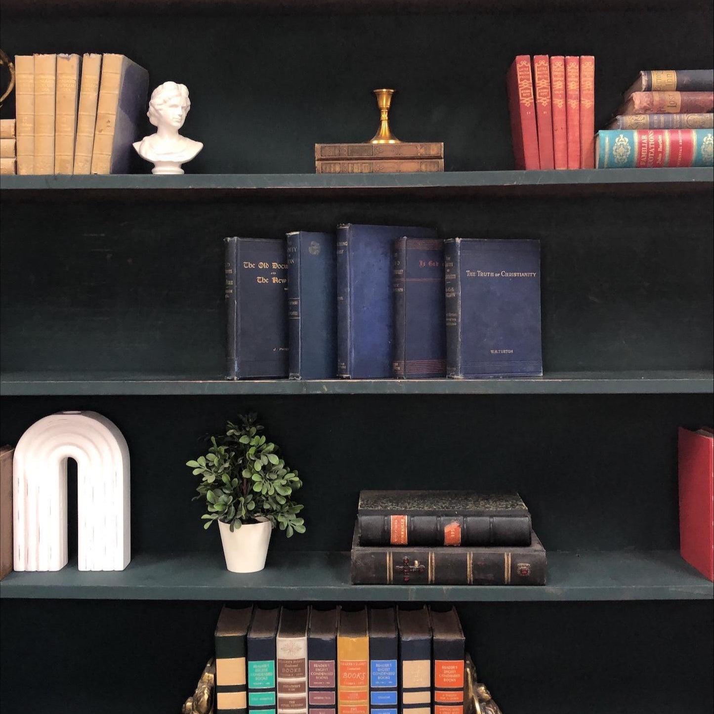 Classic Books by the Foot: Antique Christian Dark Academia Theology Library Decor, Display Hardcovers