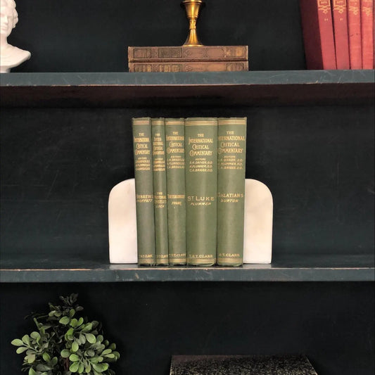 Classic Books by the Foot: Vintage Green ICC Bible Commentary set Christian Library Decor, Display Hardcovers