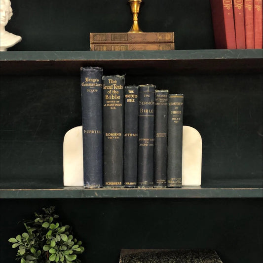 Classic Books by the Foot: Blue Antique Christian Theology Books Pastor Library Decor, Display Hardcover