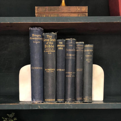 Classic Books by the Foot: Blue Antique Christian Theology Books Pastor Library Decor, Display Hardcover