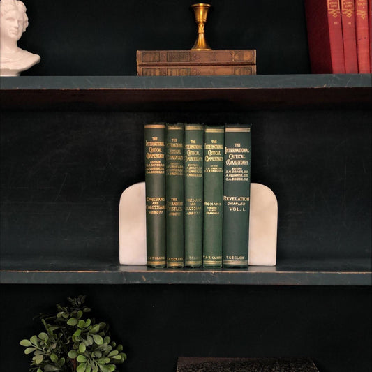 Classic Books by the Foot: Vintage Green ICC Bible Commentary Set Christian Library Decor, Display Hardcover
