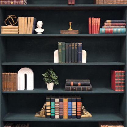Classic Books by the Foot: Victorian Gentleman Library Decor Antique Green and Navy Classic Bundle, Display Hardcovers
