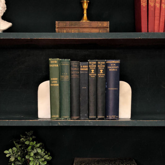 Classic Books by the Foot: Victorian Gentleman Library Decor Antique Green and Navy Classic Bundle, Display Hardcovers
