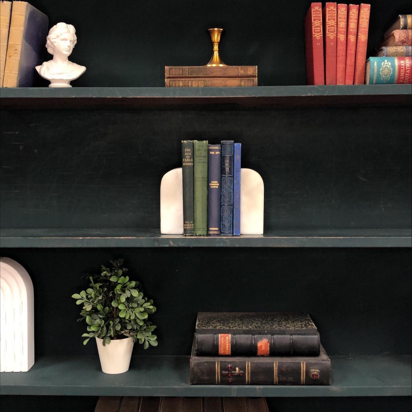 Classic Books by the Foot: Muted Antique Pocket Classics Set Dark Academia Library Decor, Display Hardcovers