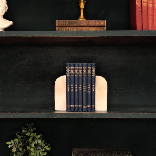 Classic Books by the Foot: Complete F.B Meyer Dark Blue Bible Commentary Set Vintage Christian Study Library Decor, Hardcover Display