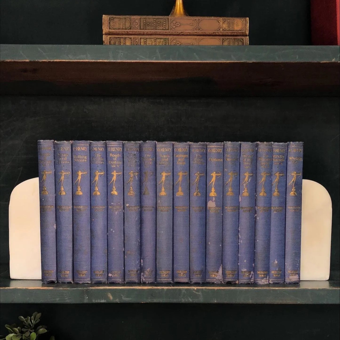 Classic Books by the Foot: Complete O. Henry Purple Book Set Antique Literary Library Decor, Hardcover Display
