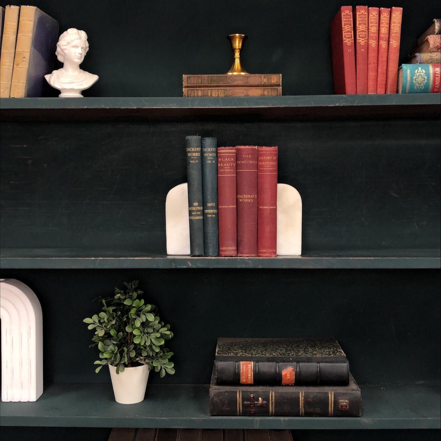 Classic Books by the Foot: Antique Victorian Gentleman's Classic Book Library Bundle, Display Hardcovers set