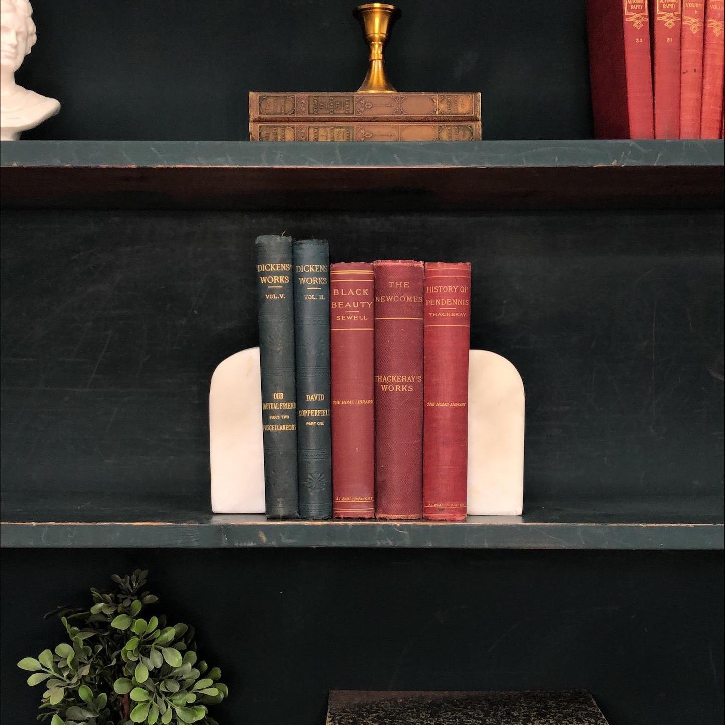 Classic Books by the Foot: Antique Victorian Gentleman's Classic Book Library Bundle, Display Hardcovers set