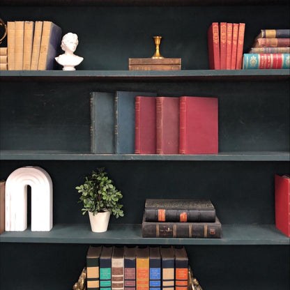 Classic Books by the Foot: Antique Victorian Gentleman's Classic Book Library Bundle, Display Hardcovers set