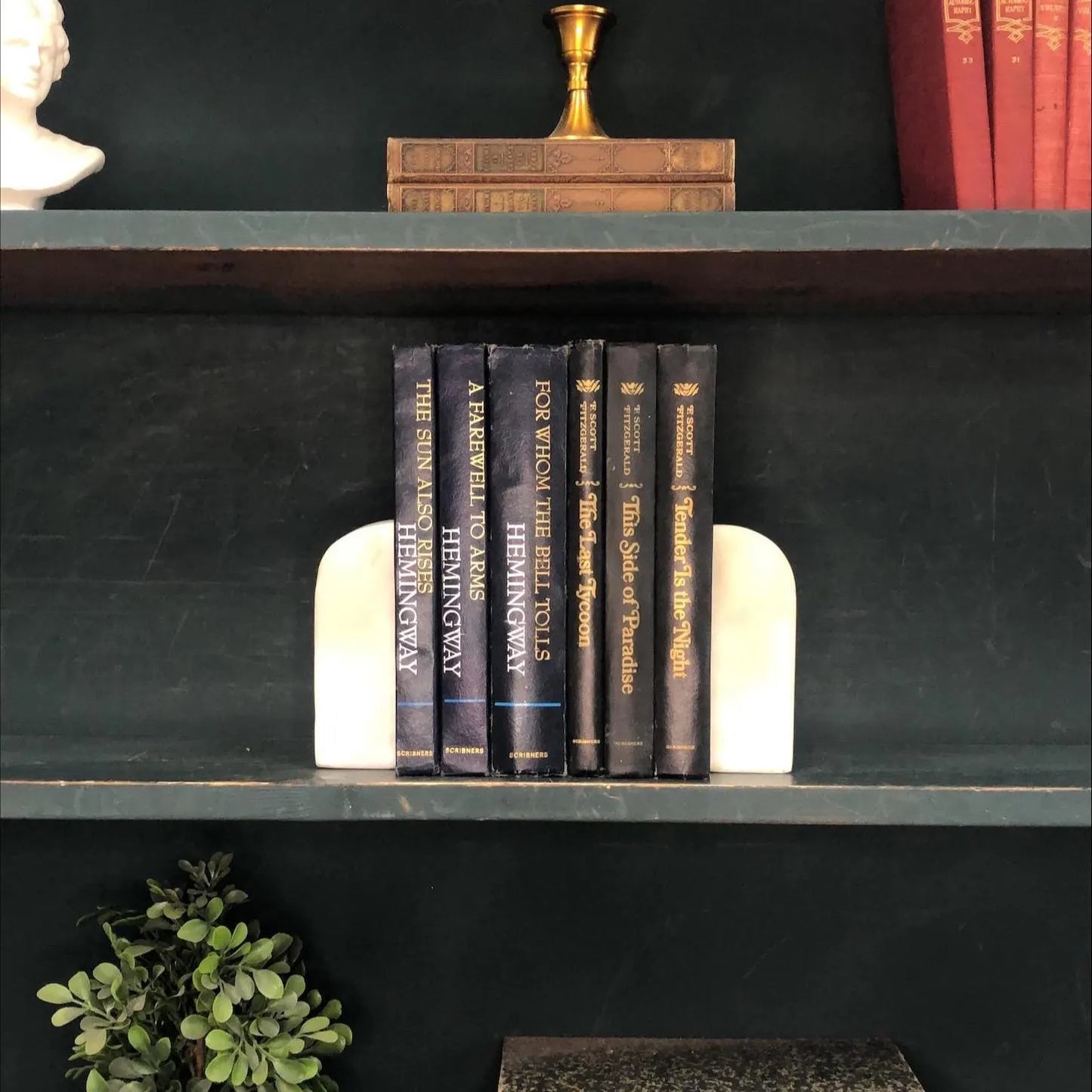 Classic Books by the Foot: Vintage Hemingway and Fitzgerald Moody Classic American Decor Bundle, Display Hardcovers set
