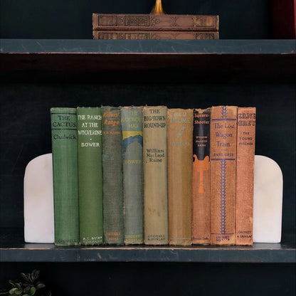 Classic Books by the Foot: Vintage Western Novel Book Collection Rustic Western Cabin Decor, Hardcover Display