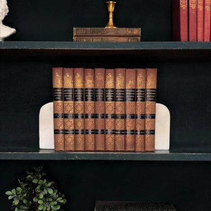Classic Books by the Foot: Vintage Burgundy Encyclopedia Book Bundle Study Library Decor
