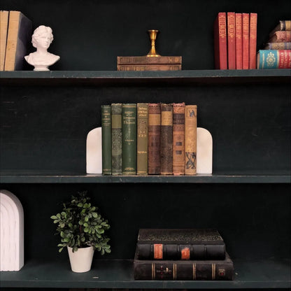 Classic Books by the Foot: Antiquarian Book Collection Brown and Green Set Victorian Library Decor