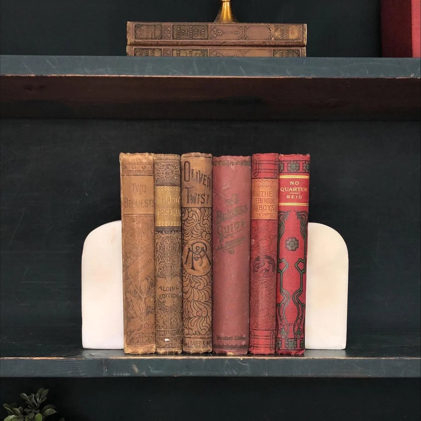 Classic Books by the Foot: Antiquarian Victorian Ornate Embossed Red and Brown 1800's Book Bundle Historic Home Decor, Display Hardcovers