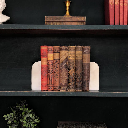 Classic Books by the Foot: Antique Red and Brown Ornate Embossed Victorian Book Set Historic Home Decor, Display Hardcovers