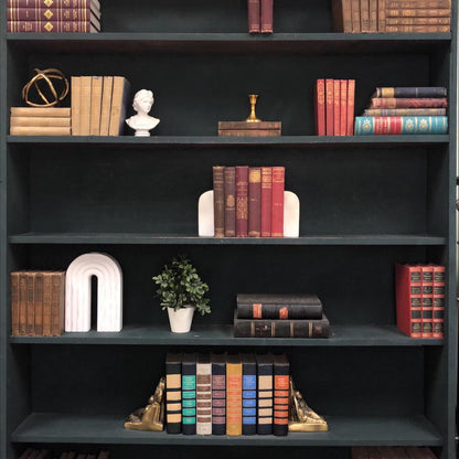 Classic Books by the Foot: Antique Victorian Red and Brown Book Collection 1800's Scholar Library Decor, Display Hardcovers