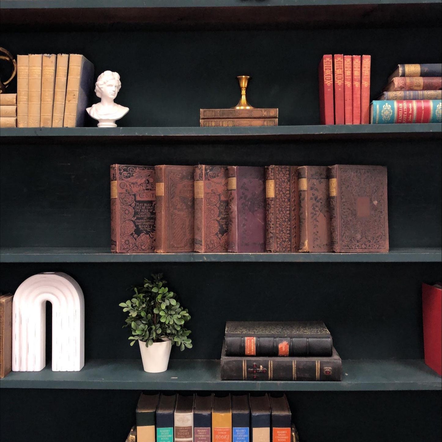 Classic Books by the Foot: Antique Victorian Brown and Gold Ornate Floral Embossed Bindings 19th Century Library Decor