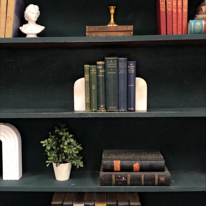 Classic Books by the Foot: Antique Blue and Green Book Bundle Victorian Study Decor