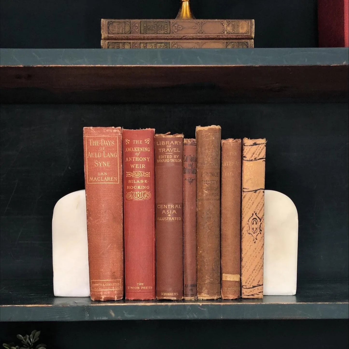 Classic Books by the Foot: Antique Burgundy and Brown 19th Century Book Bundle Victorian Parlor Decor