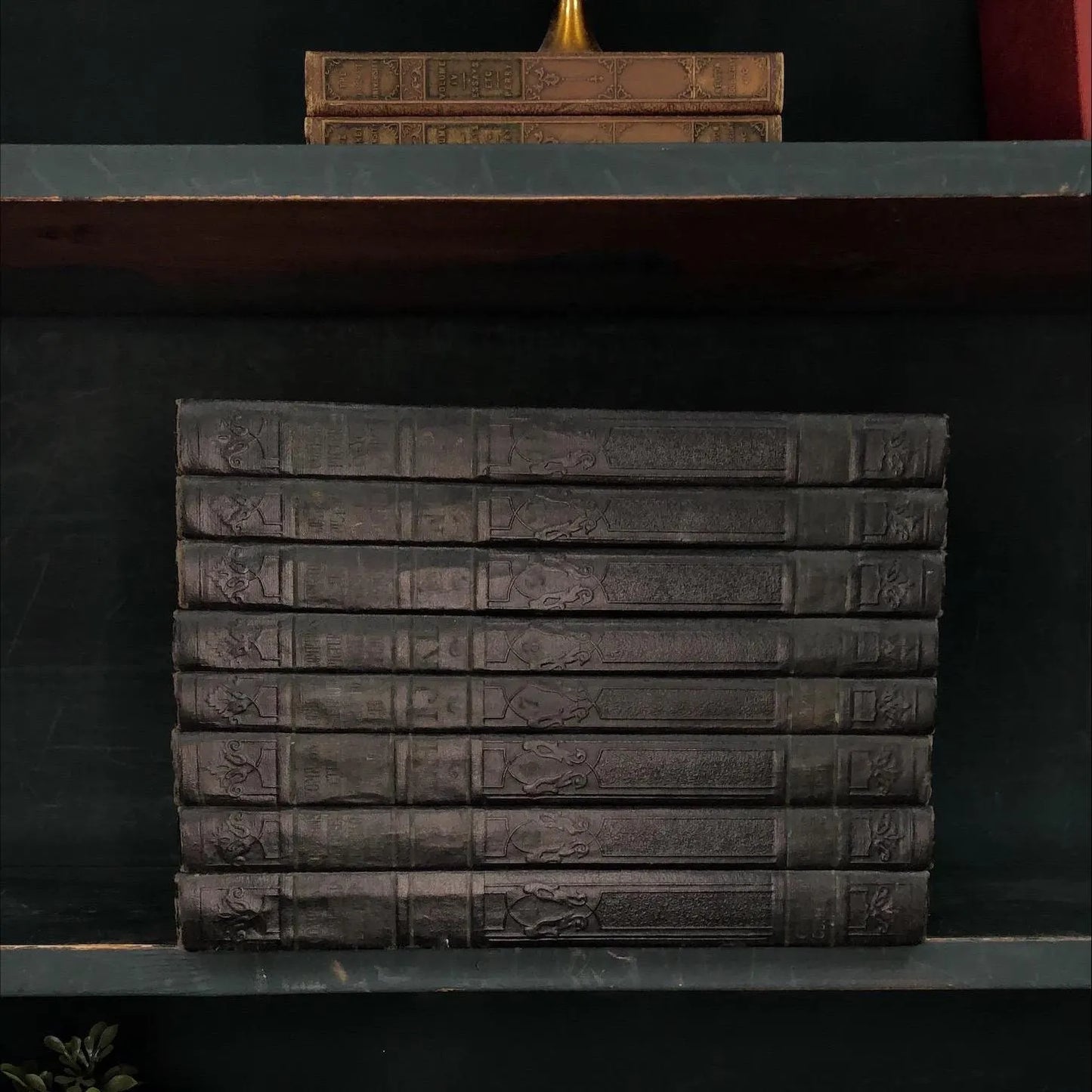 Classic Books by the Foot: Vintage Black Encyclopedia Book Bundle Dark Academia Library Decor