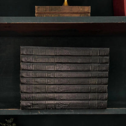 Classic Books by the Foot: Vintage Black Encyclopedia Book Bundle Dark Academia Library Decor
