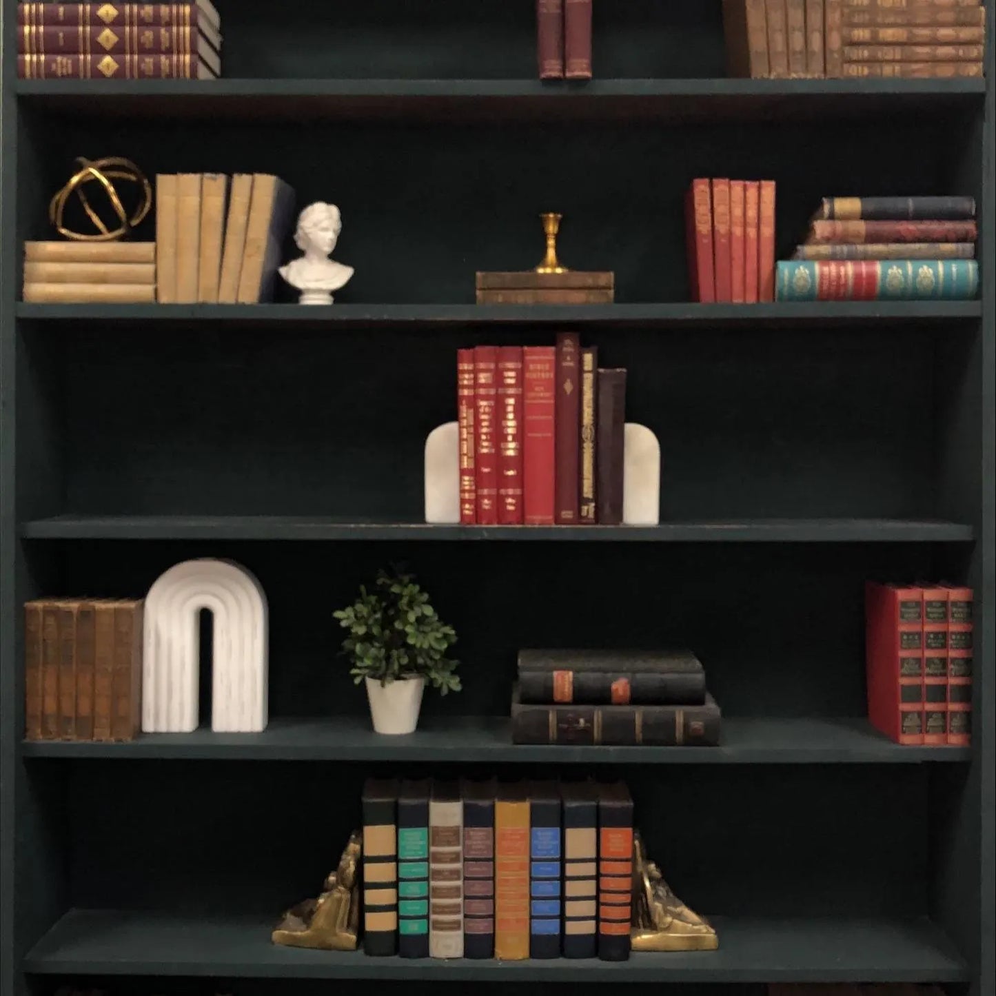 Classic Books by the Foot: Vintage Red Christian Book Bundle Theology Study Library Decor, Hardcover Display