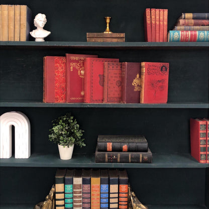 Classic Books by the Foot: Antique Victorian Red 1800's Book Bundle Gothic Study Library Decor, Display Hardcovers