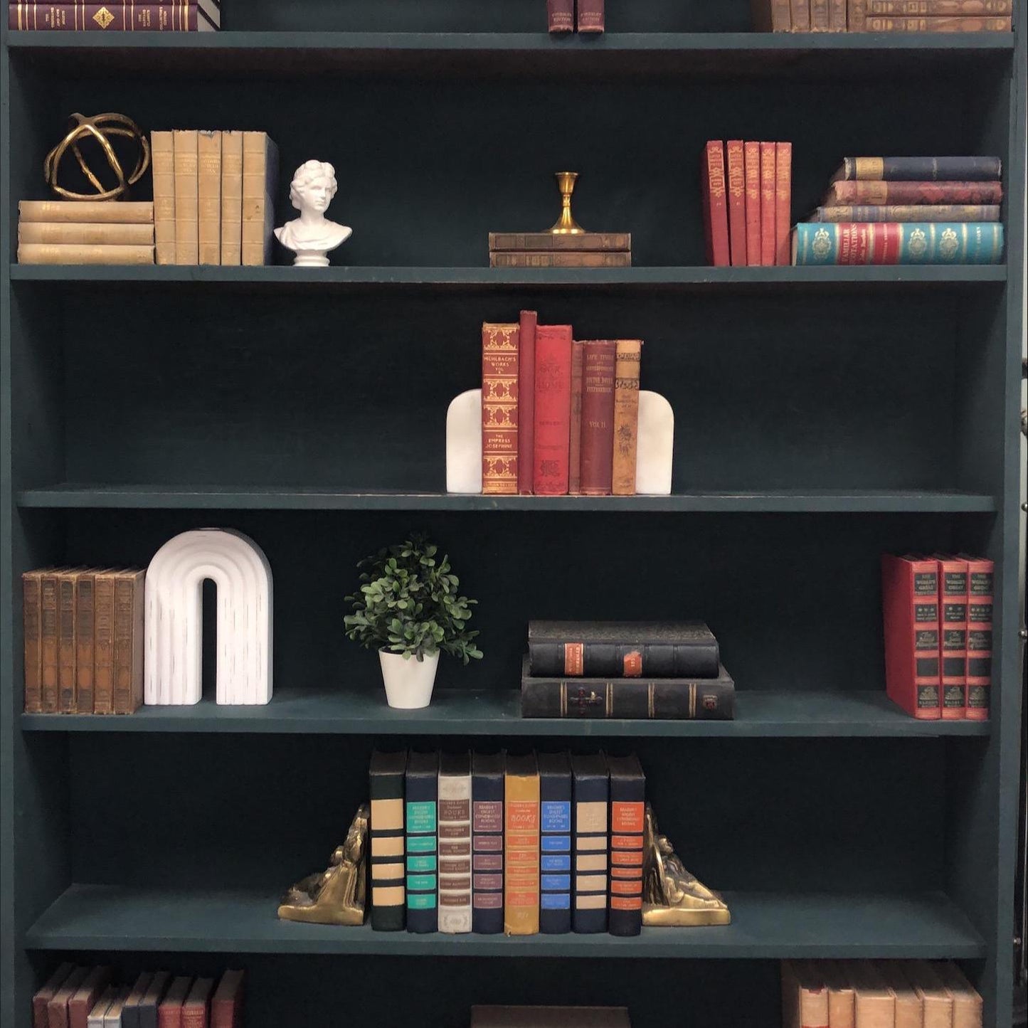 Classic Books by the Foot: Antique Victorian Red 1800's Book Bundle Gothic Study Library Decor, Display Hardcovers
