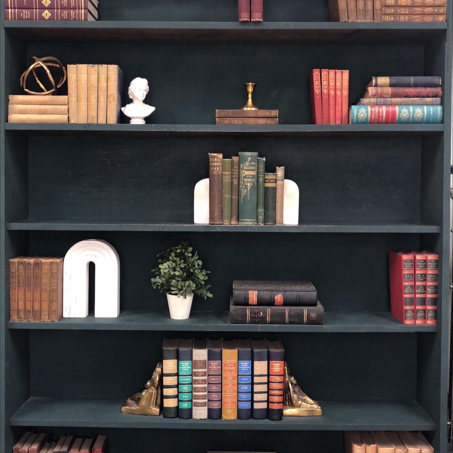 Classic Books by the Foot: Antique Green and Brown 1800's Book Collection Early Estate Library Decor, Display Hardcovers