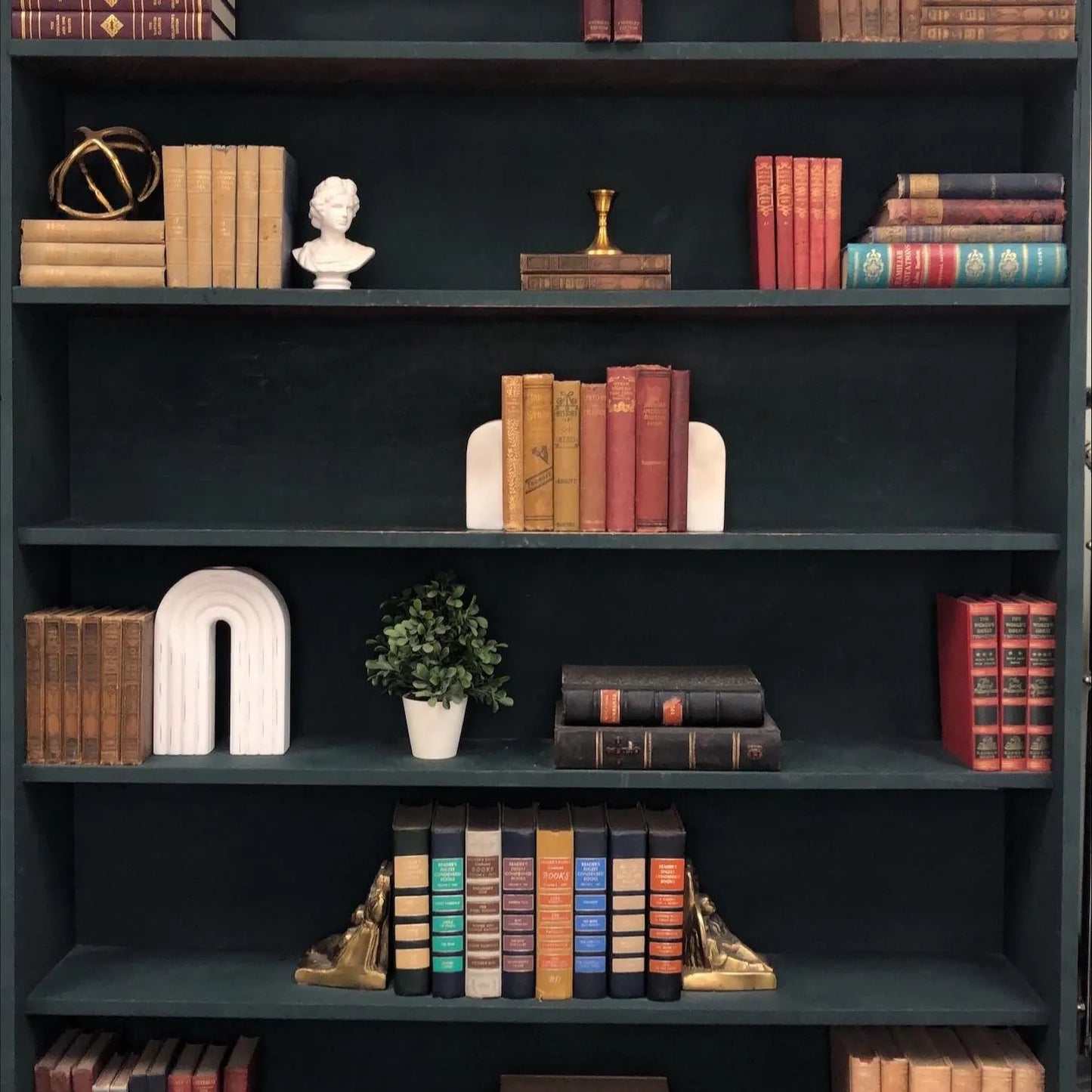 Classic Books by the Foot: Antique Victorian Estate Library Red and Brown Book Bundle 19th Century Dark Academia Decor, Display Hardcovers
