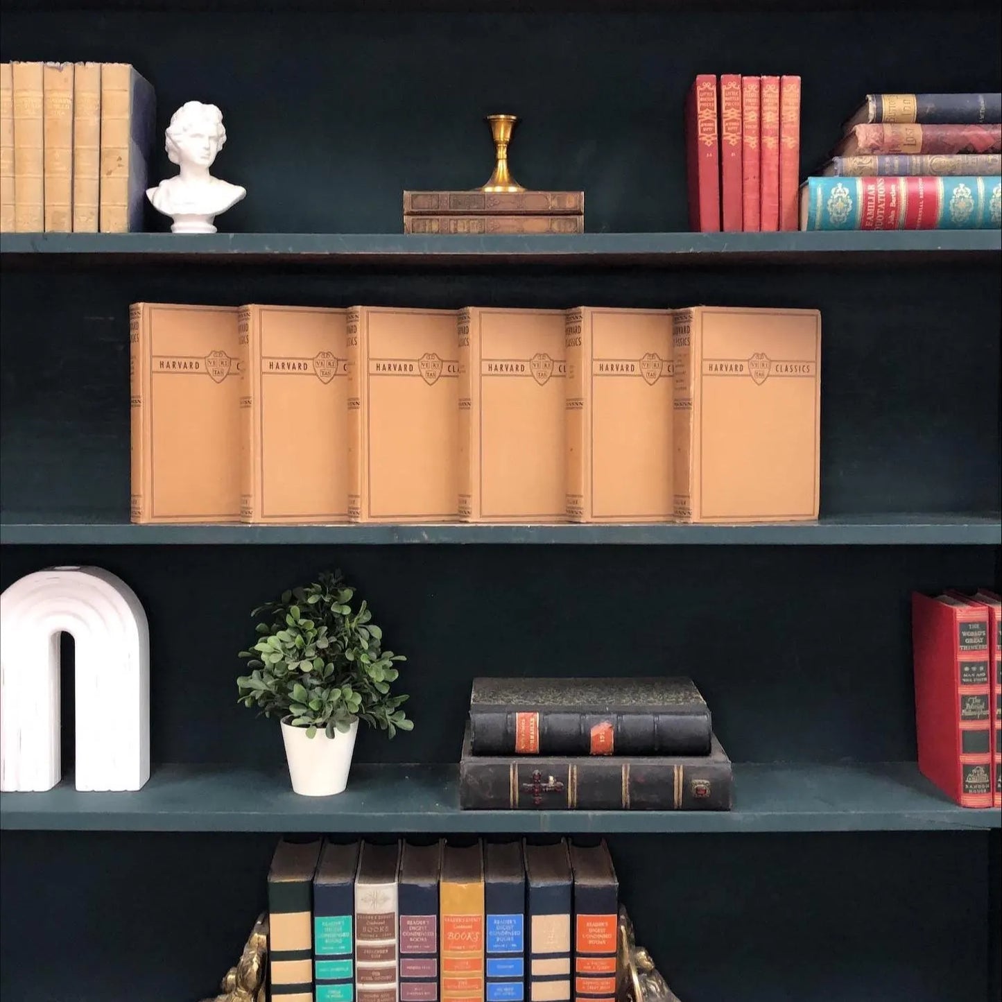 Classic Books by the Foot: Harvard Classics Brown Collier 6 volume set, Display Hardcovers